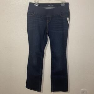 Old Navy Maternity Jeans Low Rise Bootcut Pull On Denim Size 6 Dark Wash NEW NWT